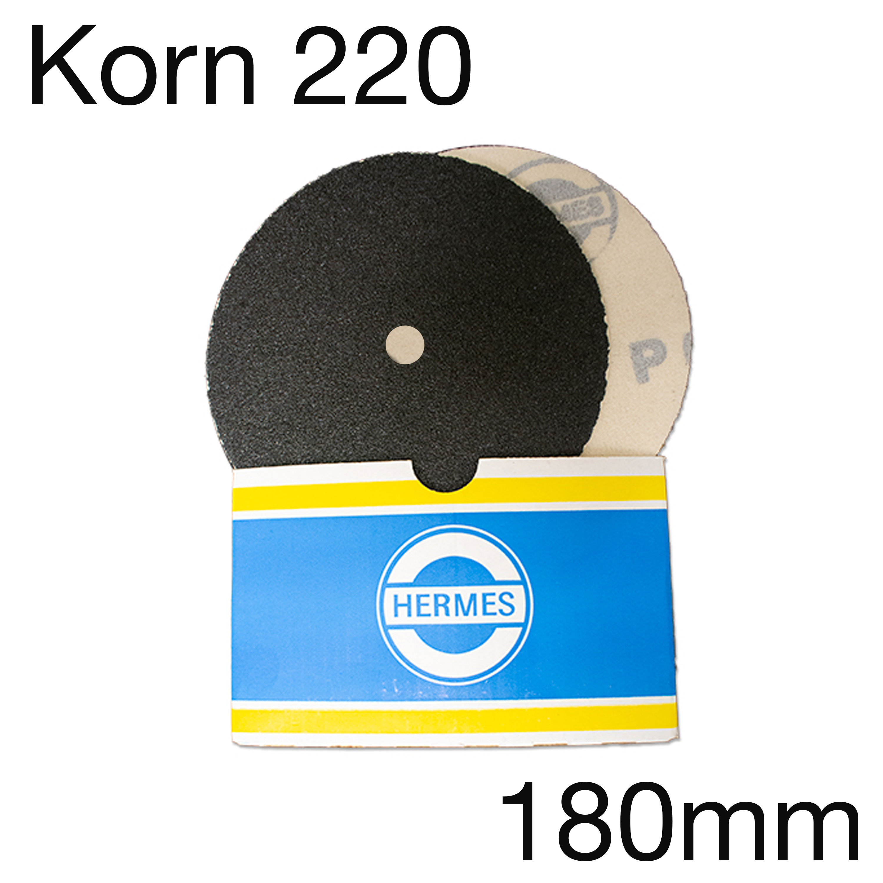 Hermes BS 118 VEL Klettscheibe, ungelocht, Korn 220, 180 x 16mm, Pack mit 50 Stk Hermes BS 118 VEL Klettscheibe, ungelocht, Korn 220, 180 x 16mm, Pack mit 50 Stk