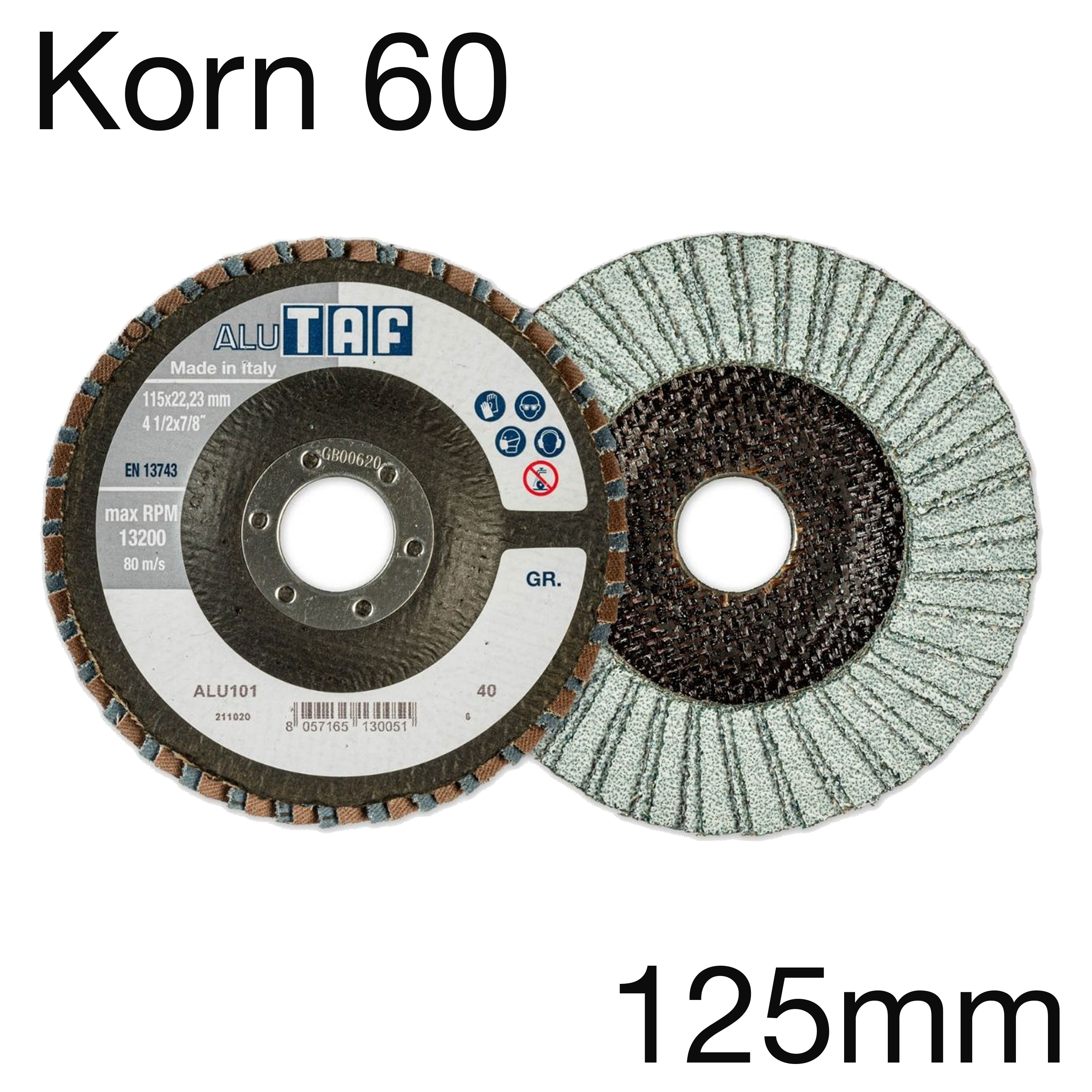 TAF Lamellenscheibe ALU103, Zirkonkorund, flach, Korn 60, 125 x 22mm TAF Lamellenscheibe ALU103, Zirkonkorund, flach, Korn 60, 125 x 22mm
