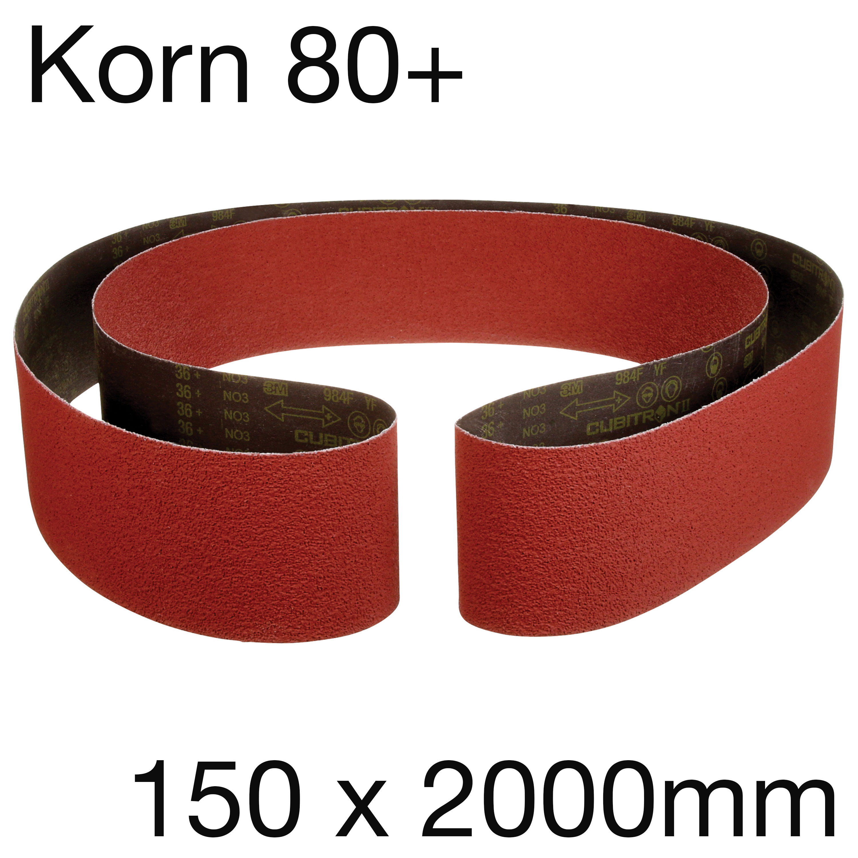 3M 984F Cubitron II Hochleistungs-Schleifband, 150 x 2000mm, Korn 80+