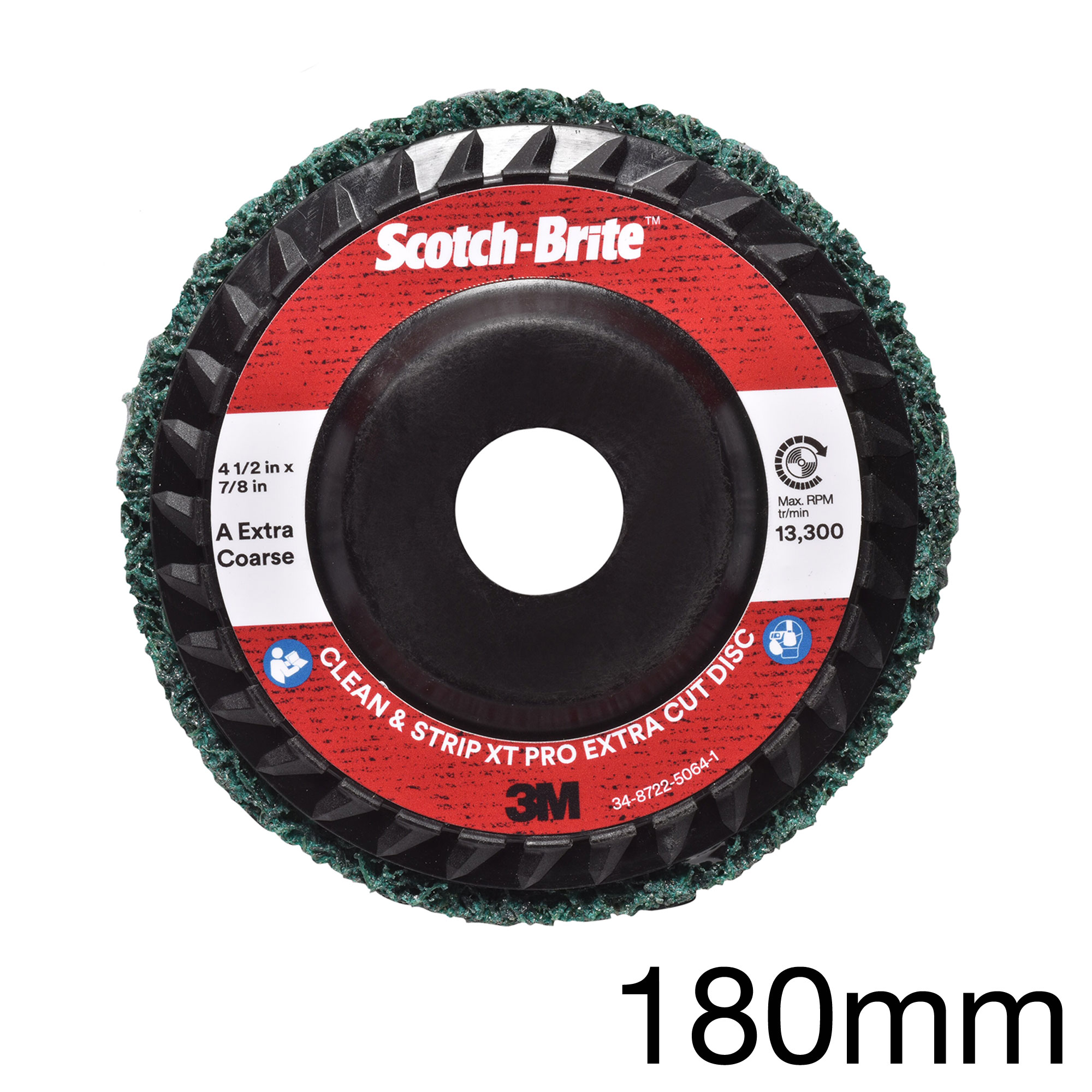 3M XT-RD Pro Extra Cut Grobreinigungsscheibe, mit Kunststoffunterlage, violett, extra grob, 180 x 22mm