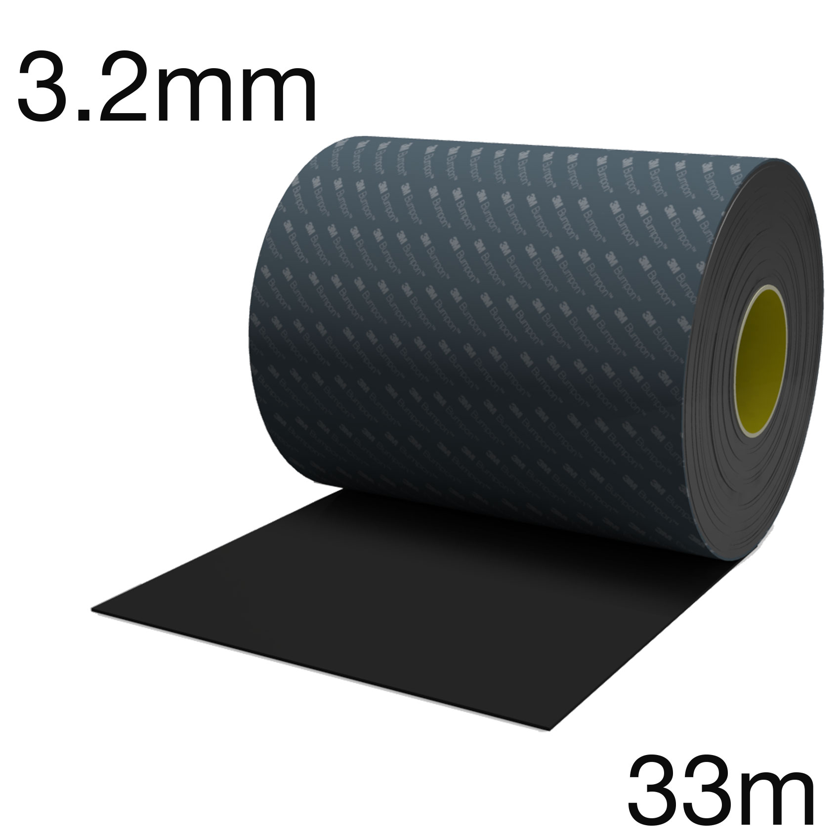3M SJ-5808 Gummipuffer Rolle Höhe 3.2mm, schwarz, Shore M72, 114mm x 33m