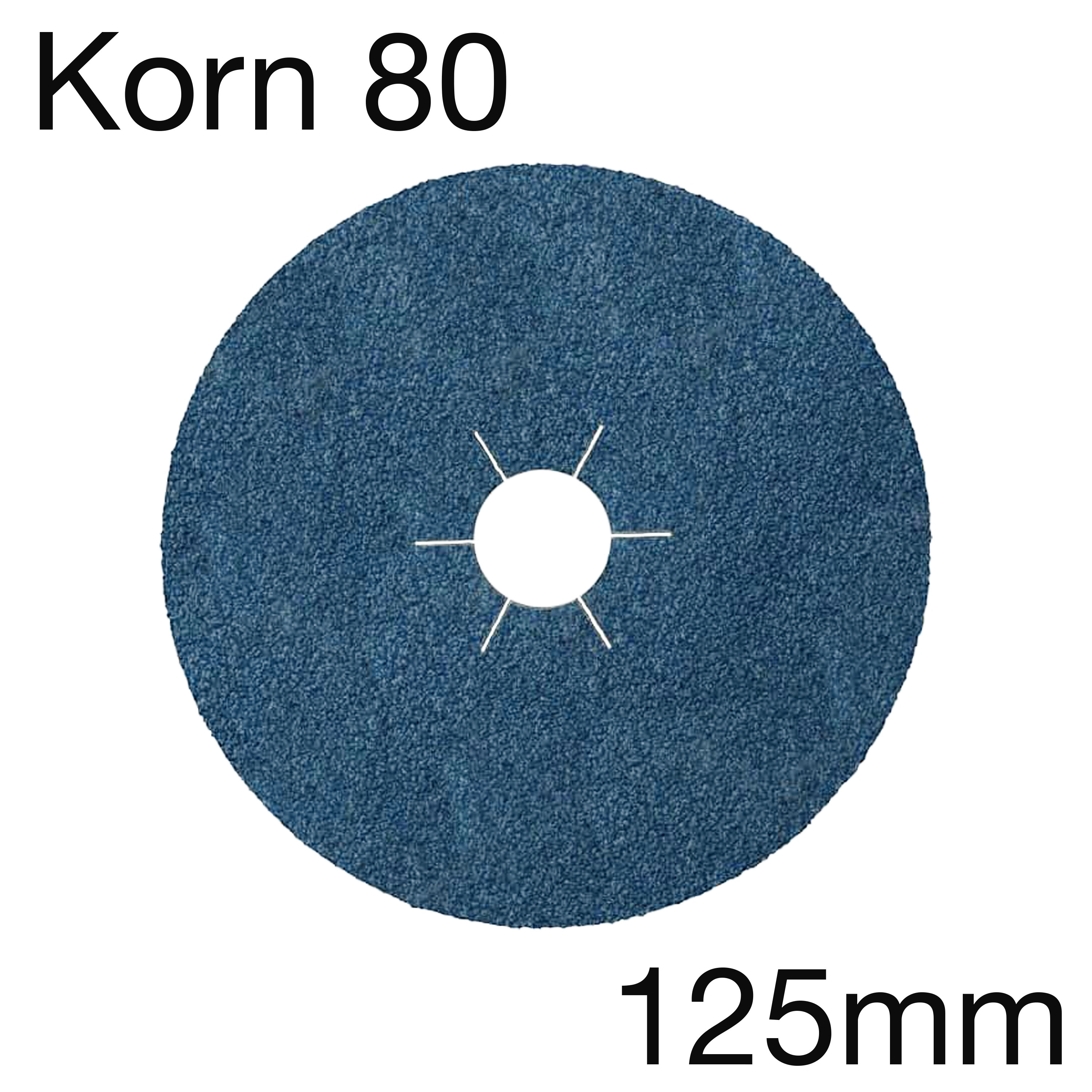 Klingspor CS 565 Fiberscheiben in Zirkon, Korn 80, 125 x 22mm, Pack mit 25 Stk