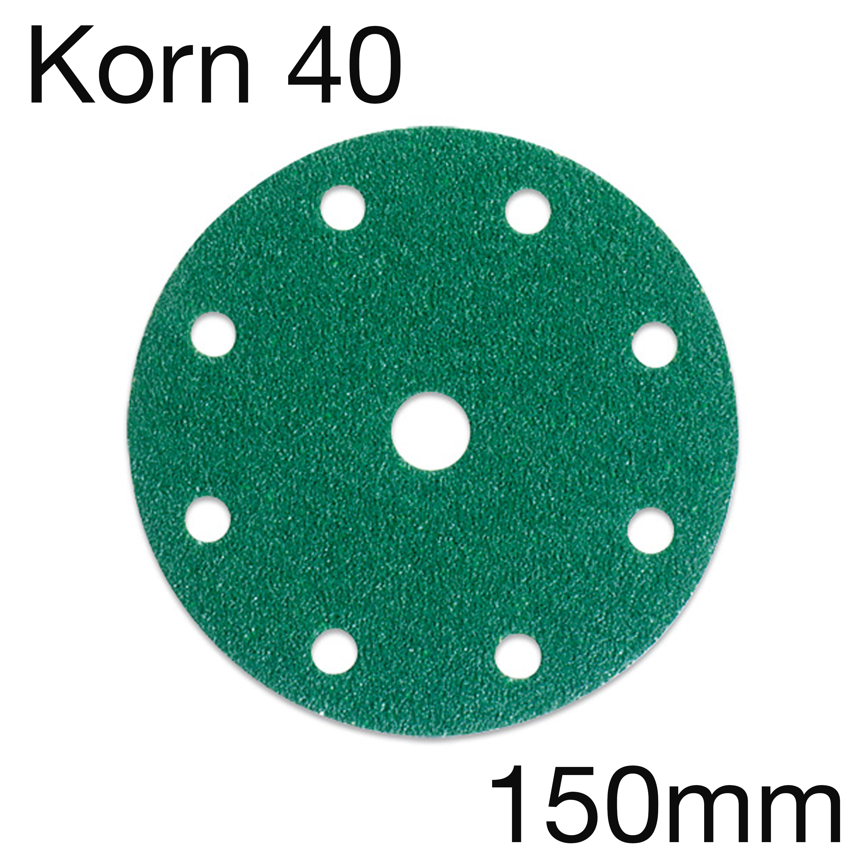 3M 245 00317 Hookit Papierschleifscheibe, 9-Loch, Korn 40, 150mm, Pack mit 50 Stk