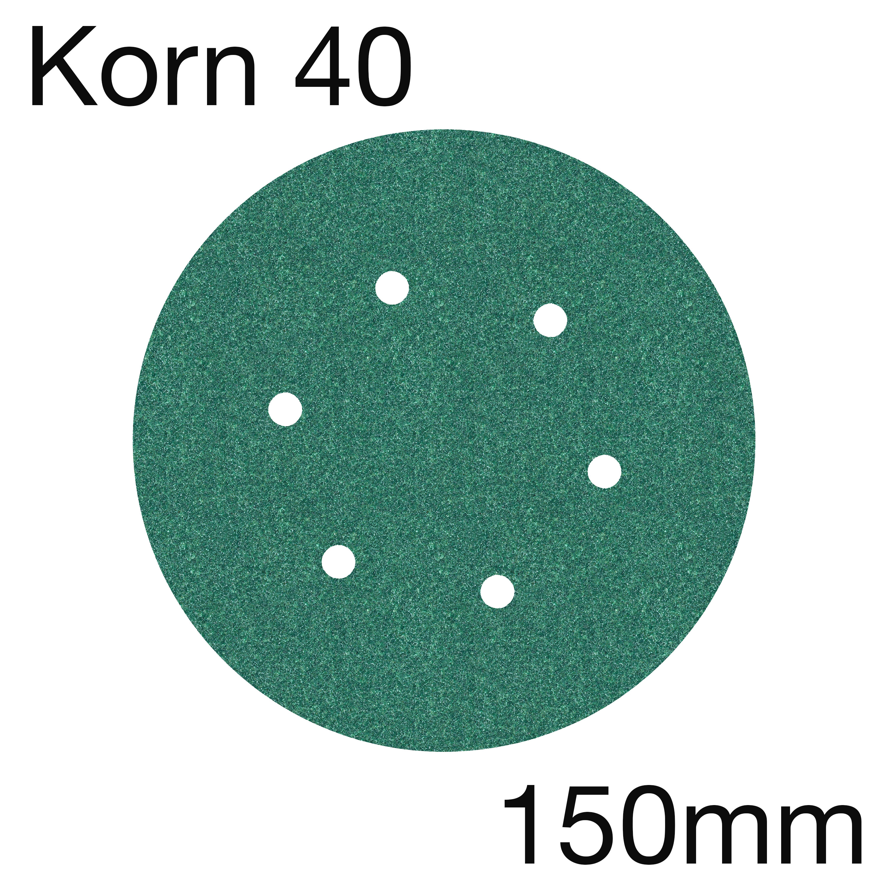 3M 245 01691 Hookit Papierschleifscheibe, 6-Loch, Korn 40, 150mm, Pack mit 100 Stk