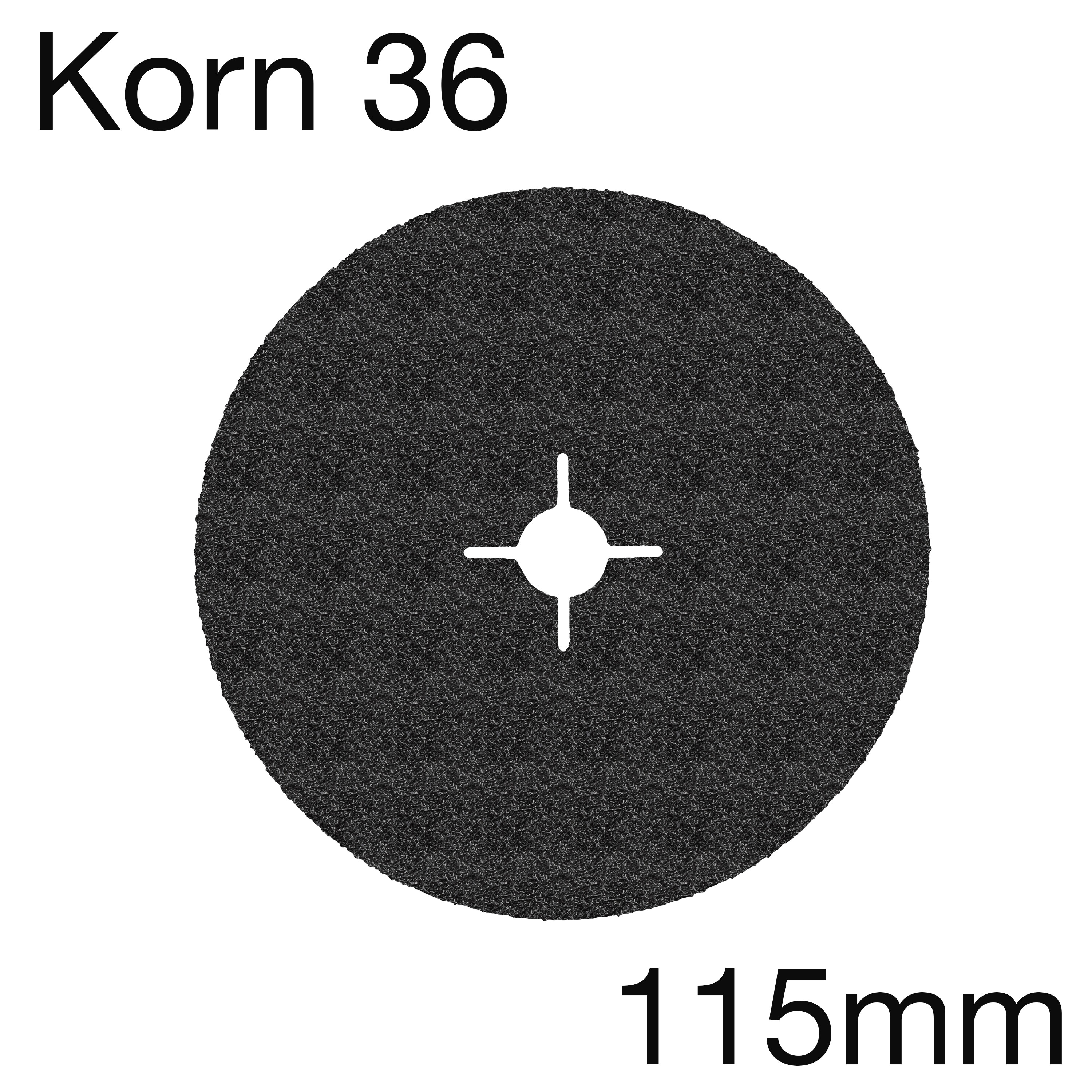 3M 501C 60504 Fiberscheiben in Zirkon, Korn 36, 115 x 22mm, Pack mit 25 Stk