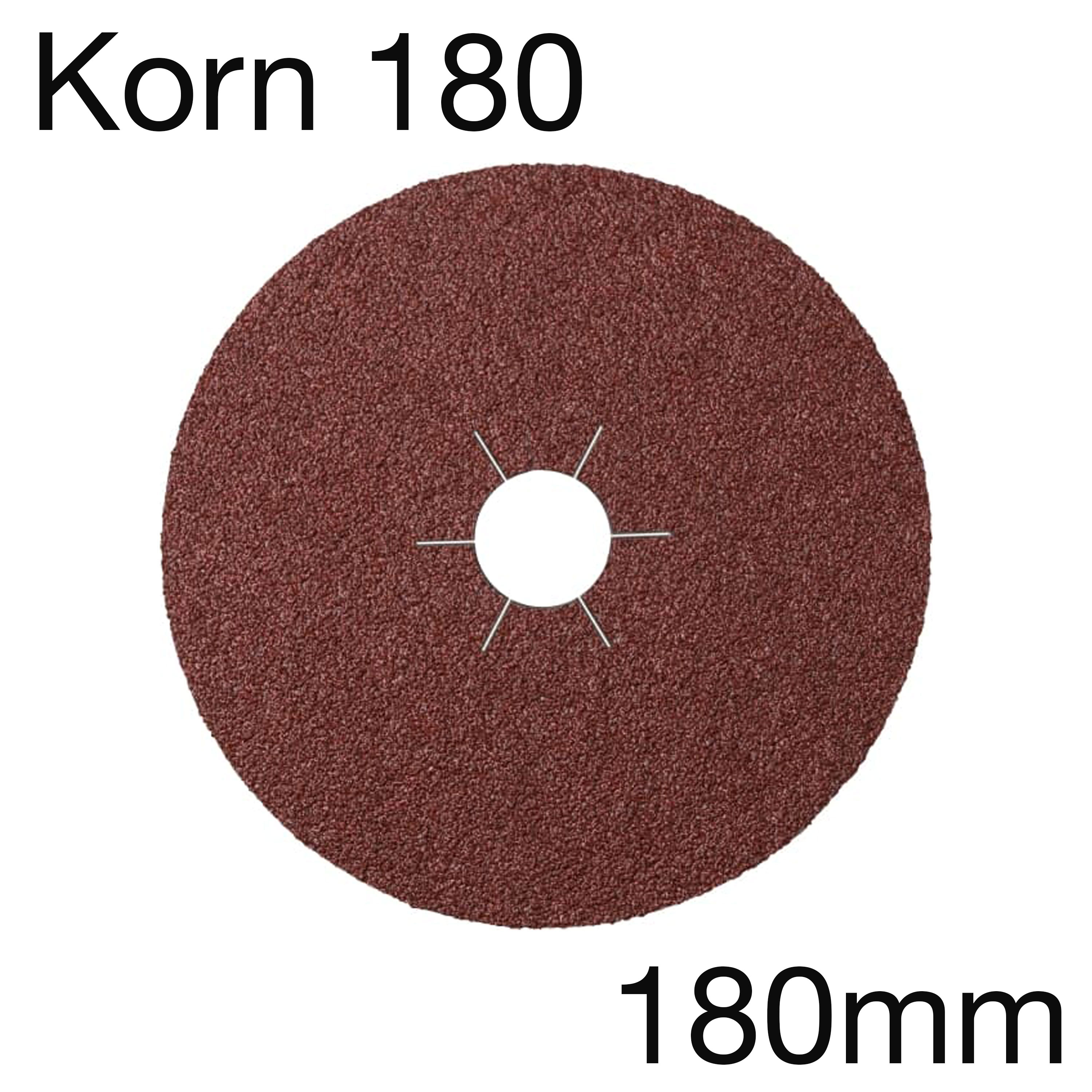 Klingspor CS 561 Fiberscheiben in Aluminiumoxid, Korn 180, 180 x 22mm, Pack mit 25 Stk