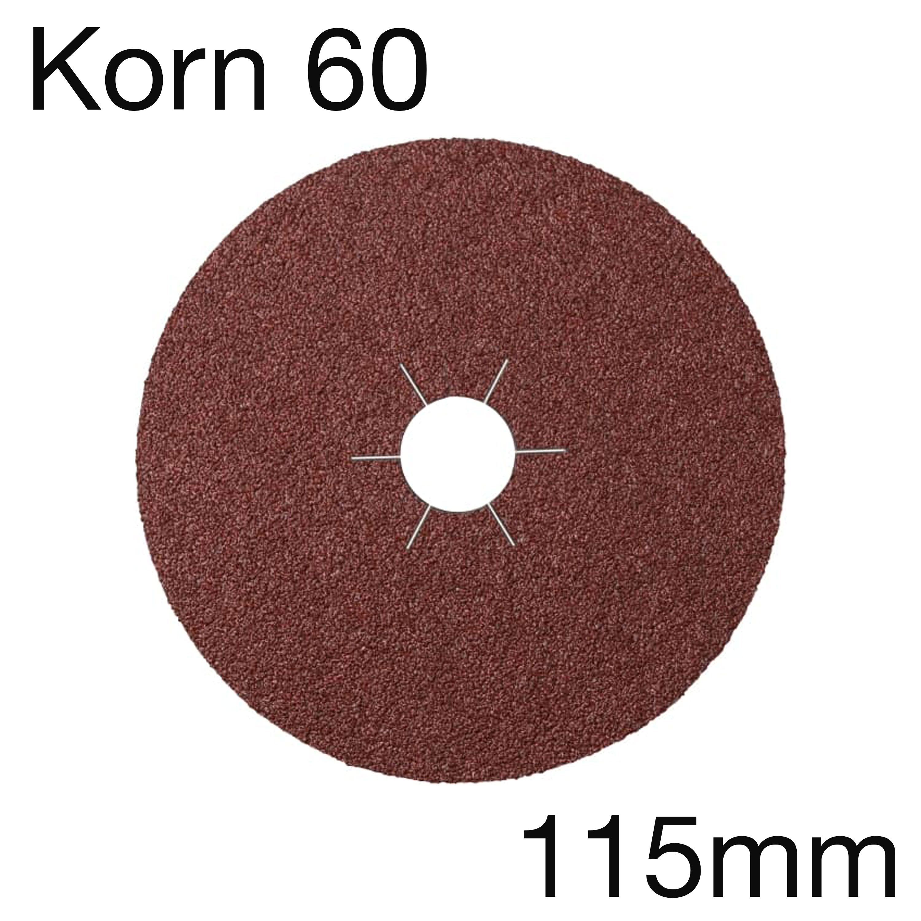 Klingspor CS 561 Fiberscheiben in Aluminiumoxid, Korn 60, 115 x 22mm, Pack mit 25 Stk