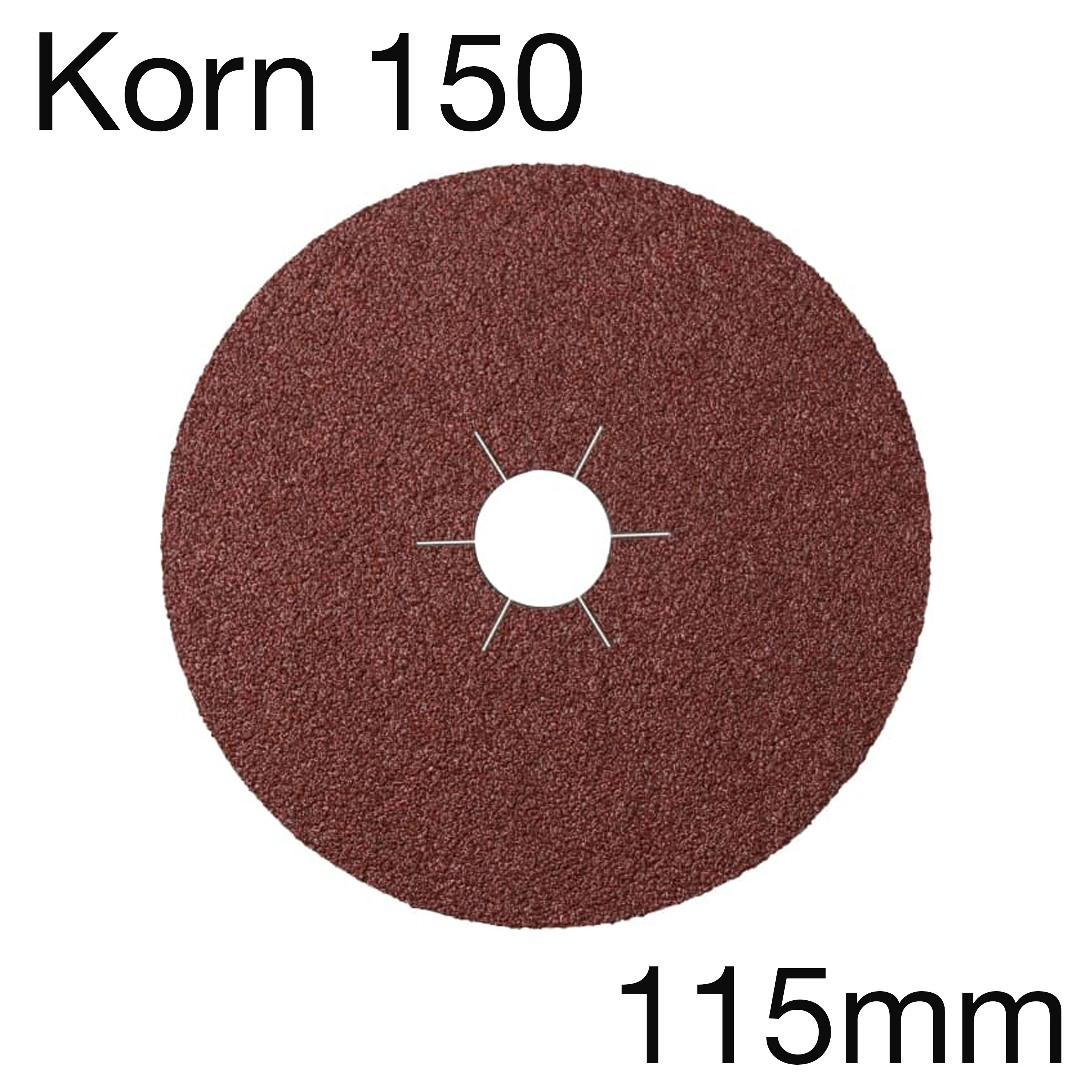Klingspor CS 561 Fiberscheiben in Aluminiumoxid, Korn 150, 115 x 22mm, Pack mit 25 Stk