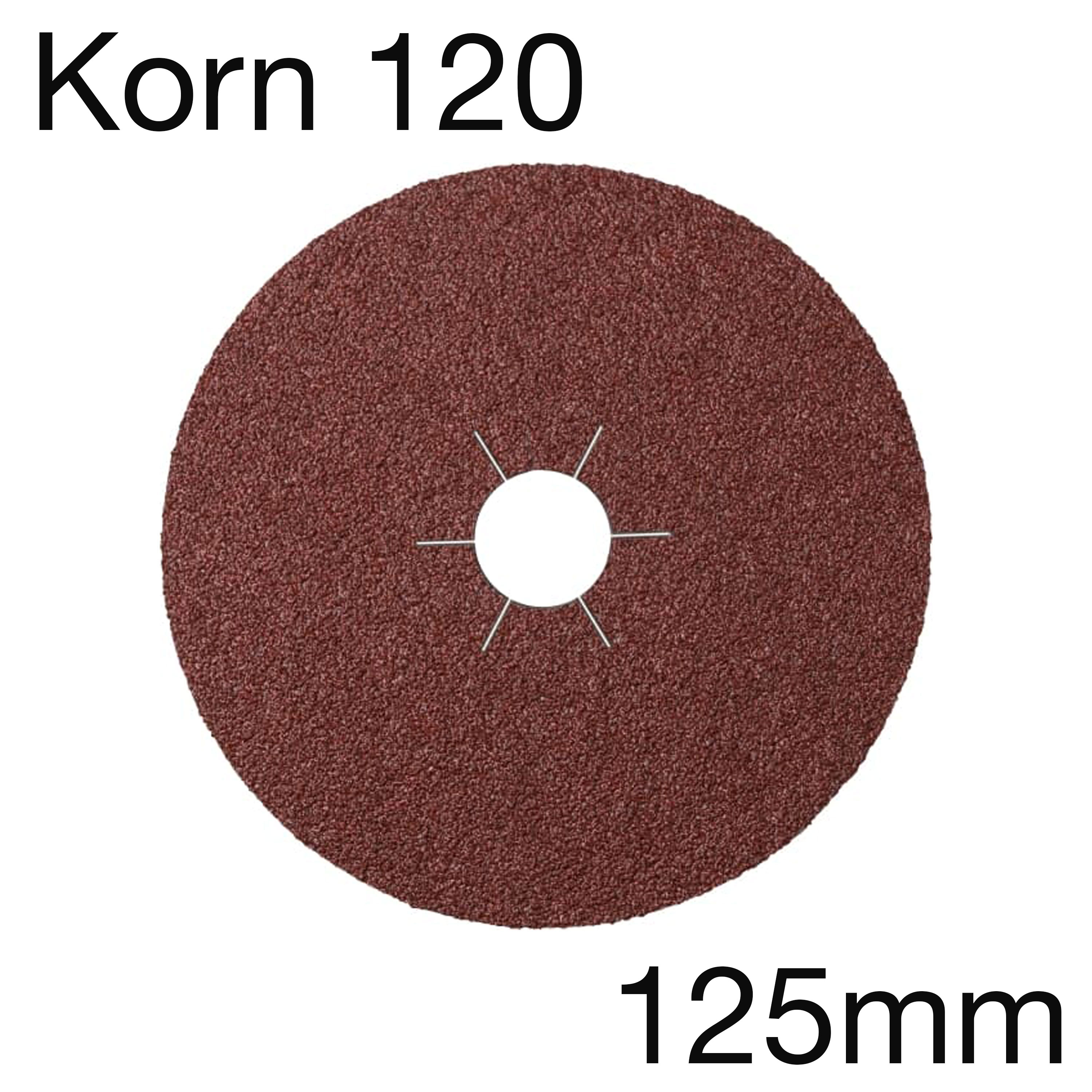 Klingspor CS 561 Fiberscheiben in Aluminiumoxid, Korn 120, 125 x 22mm, Pack mit 25 Stk