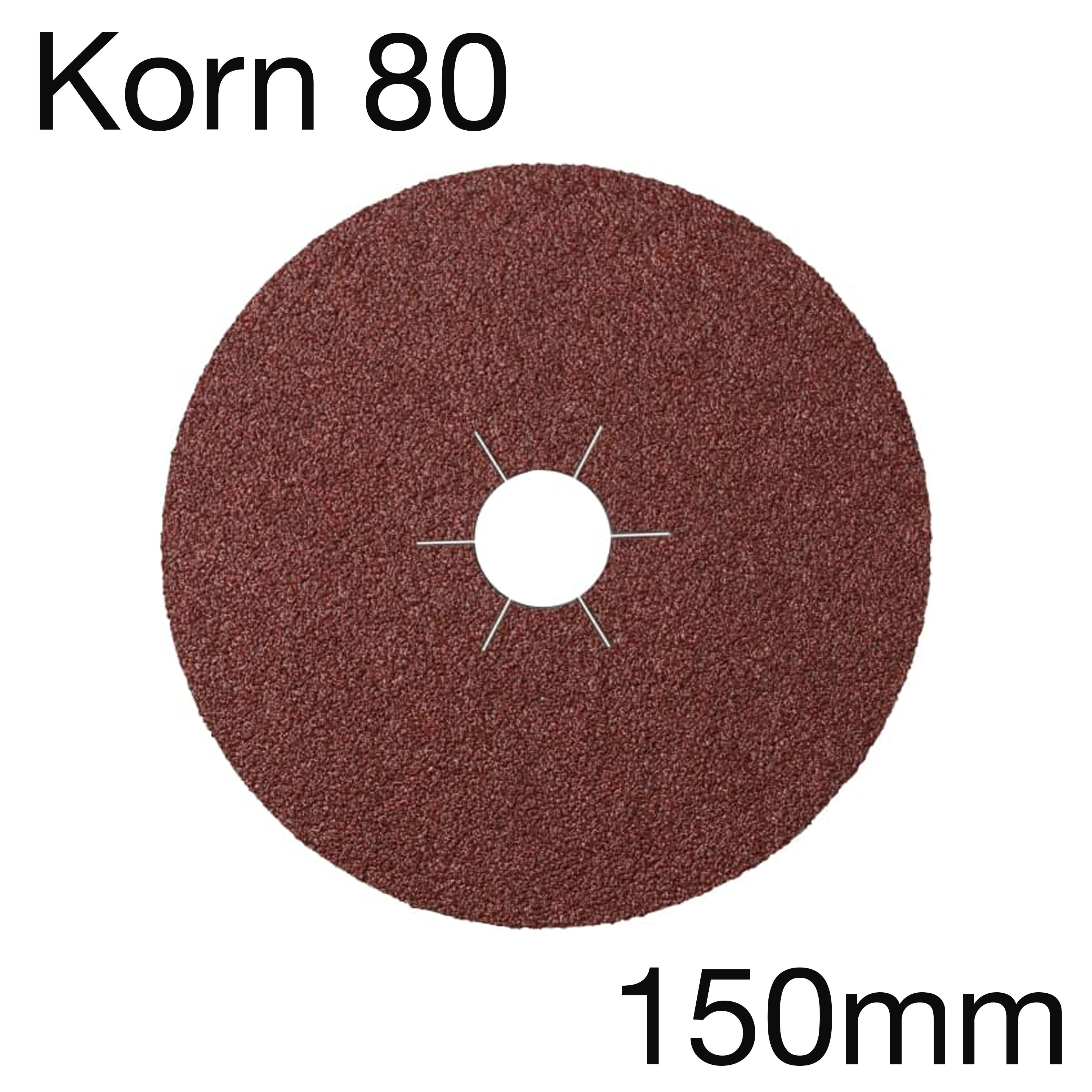 Klingspor CS 561 Fiberscheiben in Aluminiumoxid, Korn 80, 150 x 22mm, Pack mit 25 Stk