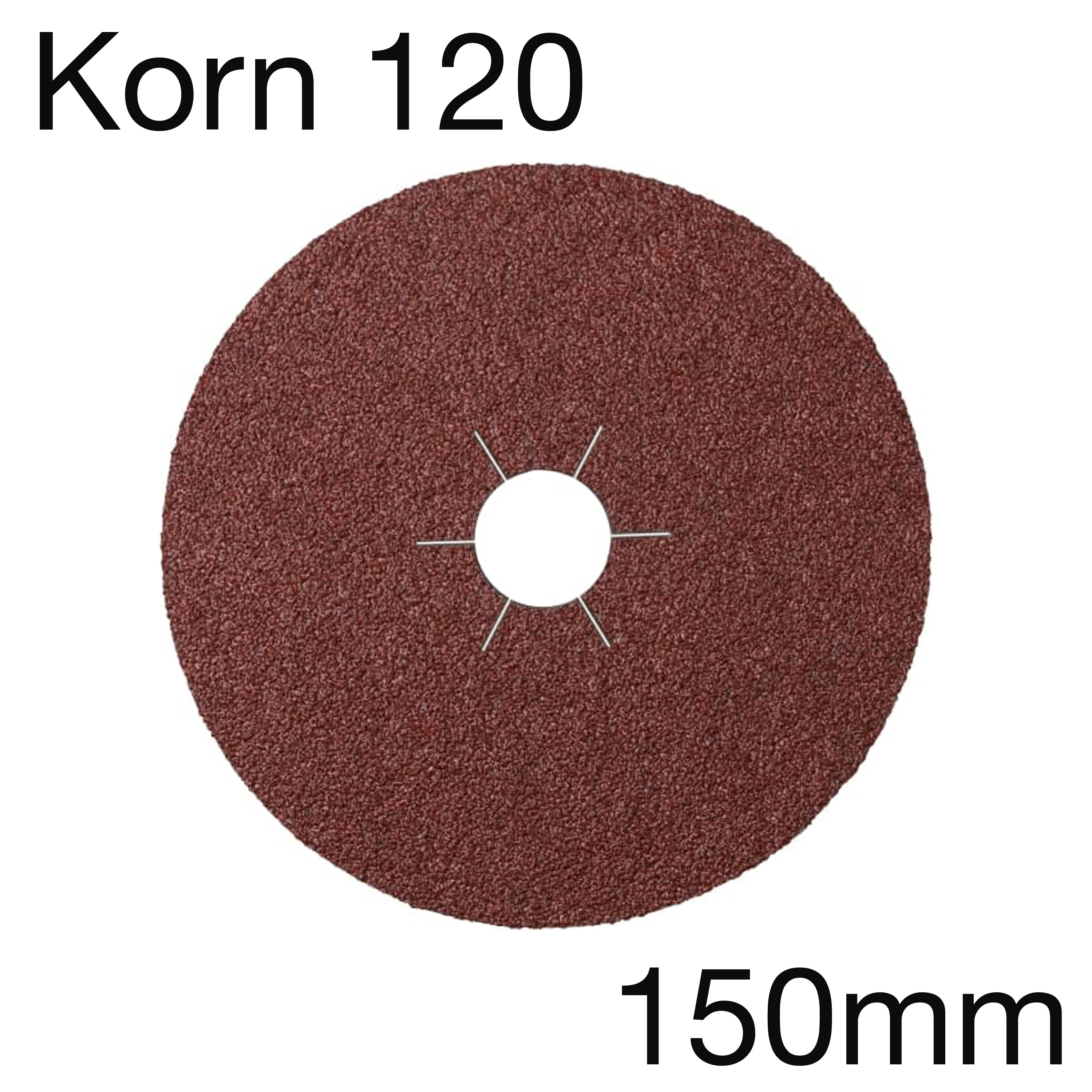 Klingspor CS 561 Fiberscheiben in Aluminiumoxid, Korn 120, 150 x 22mm, Pack mit 25 Stk