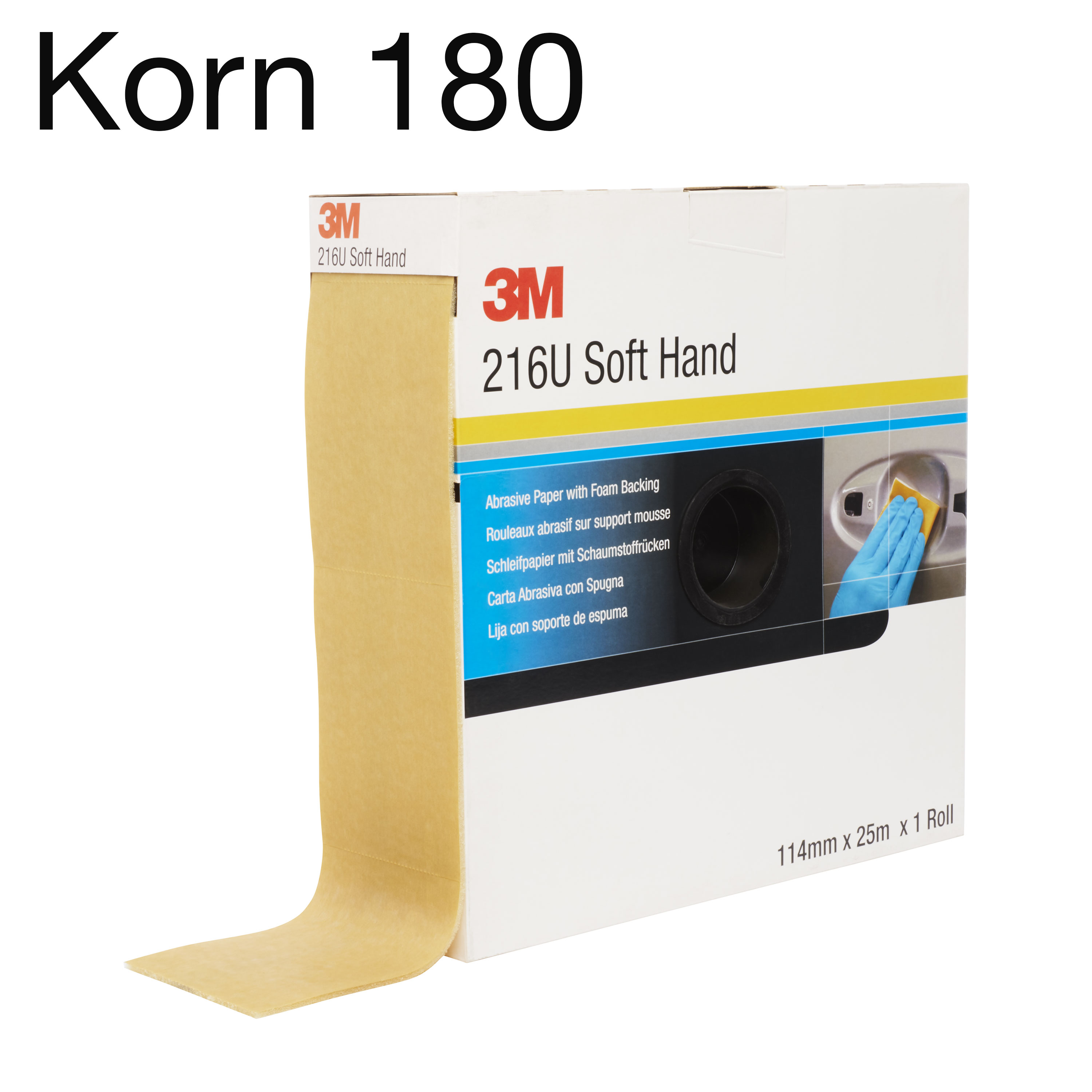 3M 216U 50331 Softpad Rolle, Korn 180, 114mm x 4mm x 25m 3M 216U 50331 Softpad Rolle, Korn 180, 114mm x 4mm x 25m