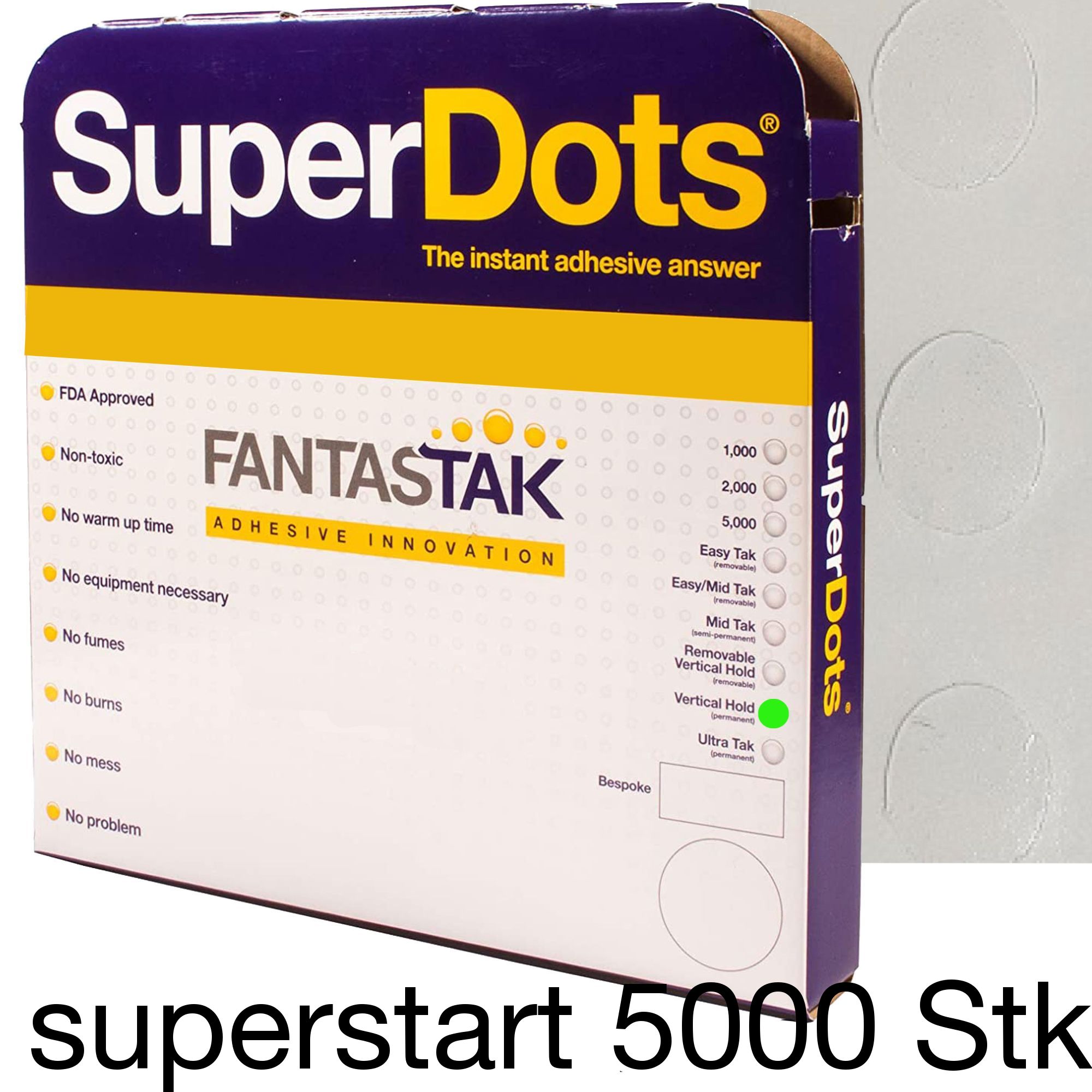 Klebepunkte 9mm, doppelseitig sehr stark (vertical hold), Rolle mit 5000 Stk Klebepunkte 9mm, doppelseitig sehr stark (vertical hold), Rolle mit 5000 Stk