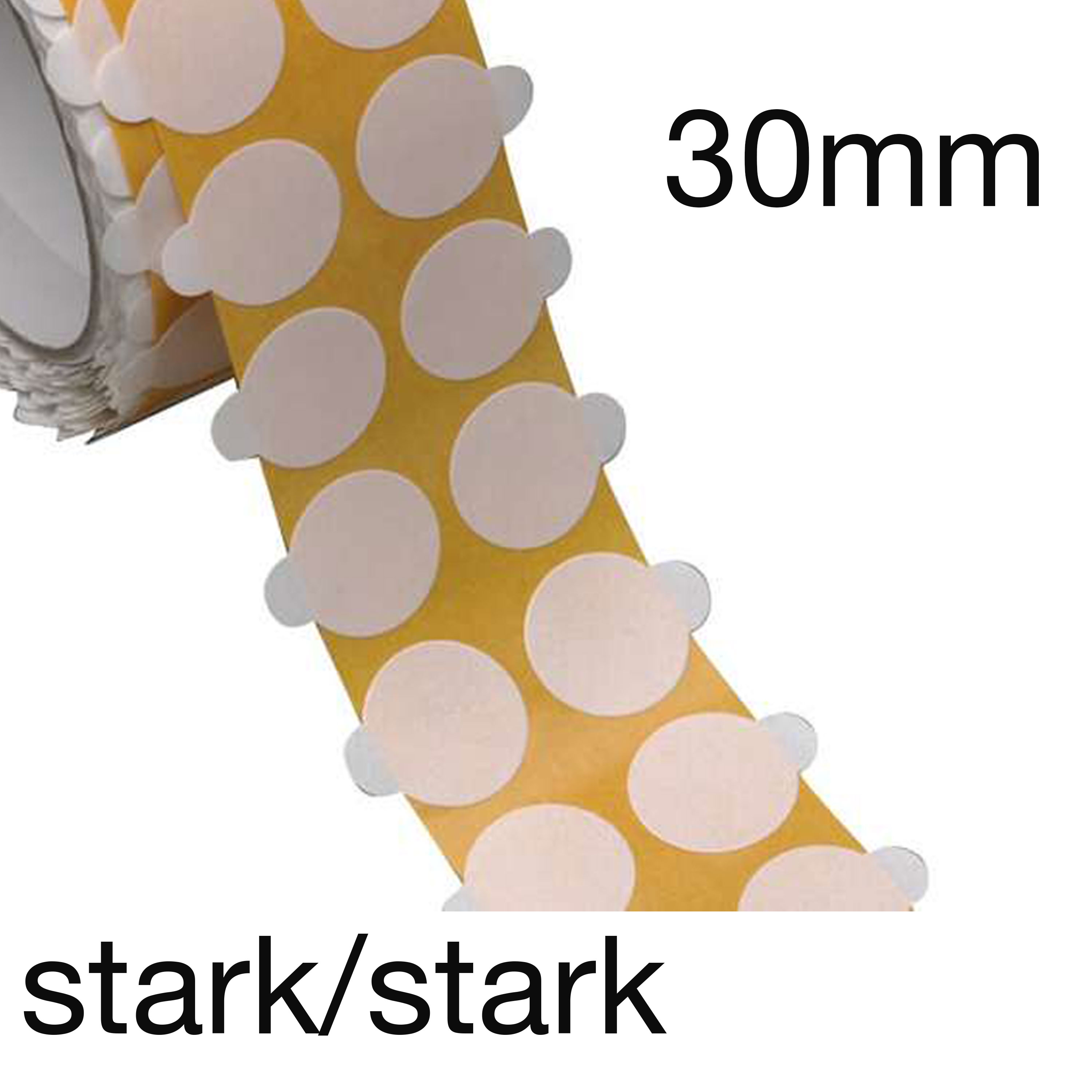 Klebefolienpunkte 30mm, doppelseitig, stark/stark, Rolle mit 5000 Stk Klebefolienpunkte 30mm, doppelseitig, stark/stark, Rolle mit 5000 Stk
