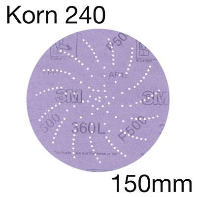 3M 360L 20799 Xtract Filmscheibe, Korn 240, 150mm, Pack mit 100 Stk
