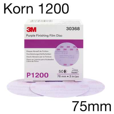 3M 260L 30368 (00908) Hookit Filmscheibe, Korn 1200, 75mm, Pack mit 50 Stk