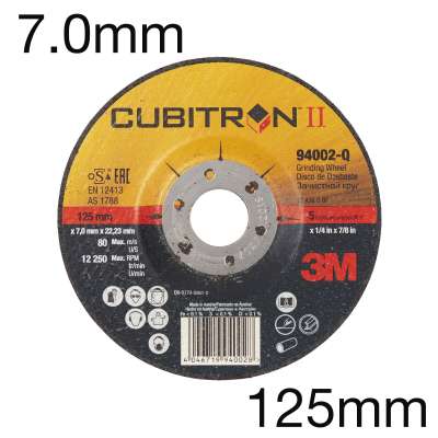 3M 94002-Q (ex 65509) Cubitron II Schruppscheiben DCGW, Korn 36+, 125 x 7 x 22mm, Pack mit 10 Stk