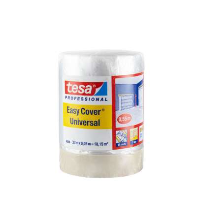 tesa Easy Cover 4368 Premium Malerkrepp mit Abdeckfolie, 0.55 x 33m