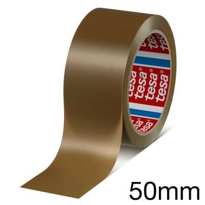 tesapack 4120 Universal PVC-Verpackungsband 49my (bis 20kg), braun, 50mm x 66m