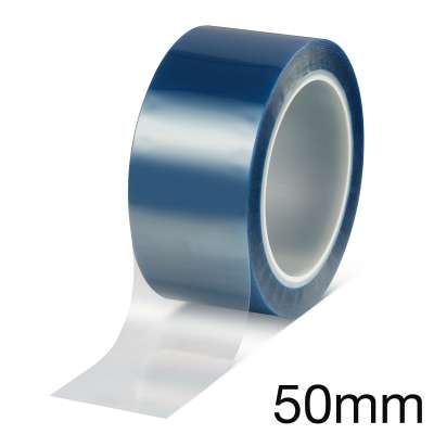 Tesa 50650 PET Silikon-Abdeckband, rückstandsfrei entfernbar, blau, 0.05mm, 50mm x 66m