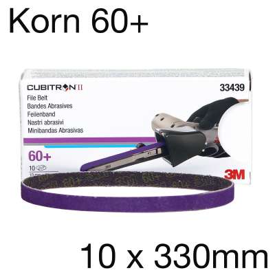 3M 33439 Cubitron II 786F Feilenband, purple, 10 x 330mm, Korn 60+, Pack mit 10 Stk