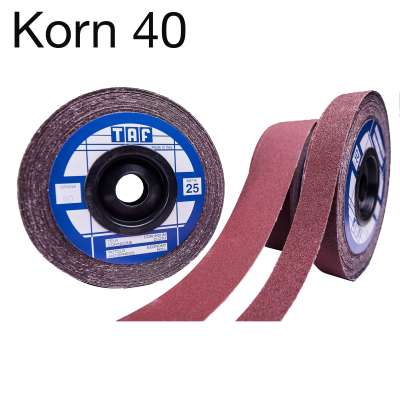 TAF TF50 Sparrolle in Korundtuch, Korn 40, 50mm x 25m