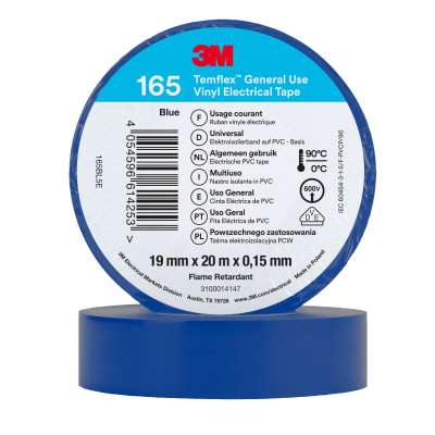 3M Temflex 165/1500 PVC Isolierband, blau, 19mm x 20m