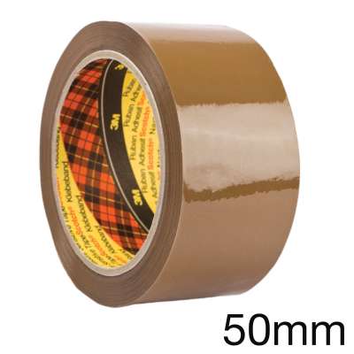 3M 309 BOPP-Verpackungsband 28my (bis 10 kg), ab +5 °C applizierbar auch in feuchter Umgebung, braun, 50mm x 66m