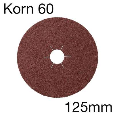 Klingspor CS 561 Fiberscheiben in Aluminiumoxid, Korn 60, 125 x 22mm, Pack mit 25 Stk