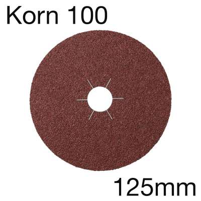 Klingspor CS 561 Fiberscheiben in Aluminiumoxid, Korn 100, 125 x 22mm, Pack mit 25 Stk