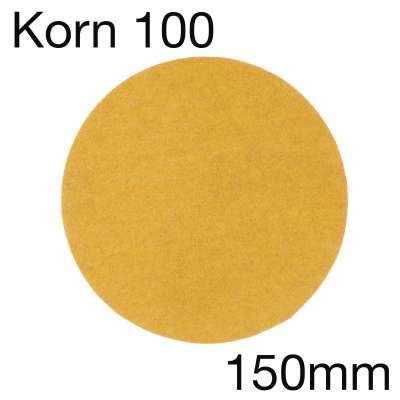 3M 255 00340 Hookit Papierschleifscheibe Gold, ungelocht, Korn 100, 150mm, Pack mit 100 Stk