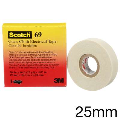 3M Scotch 69 Elektro-Glasgewebeband, 25mm x 33m