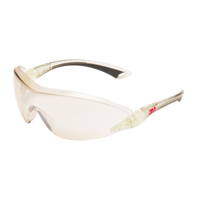 3M 2844 Schutzbrille Komfort, speziell für Indoor/Outdoor-Aktivitäten, Bügel klar und Scheibe silber/verspiegelt