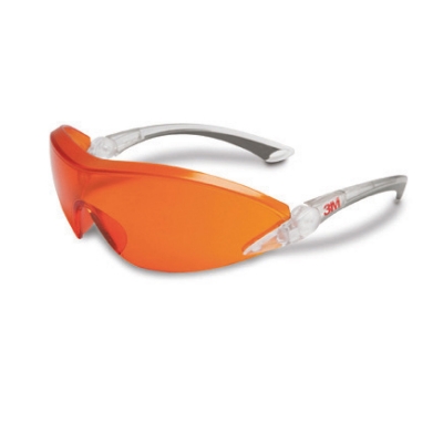 3M 2846 Schutzbrille Komfort, speziell für Medizinbereich, Bügel klar, Scheibe orange